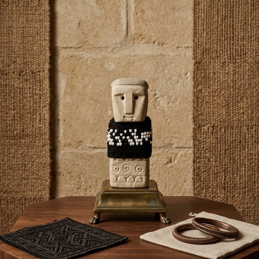 The "Earthen Watchman" Hand-Carved Stone Totem