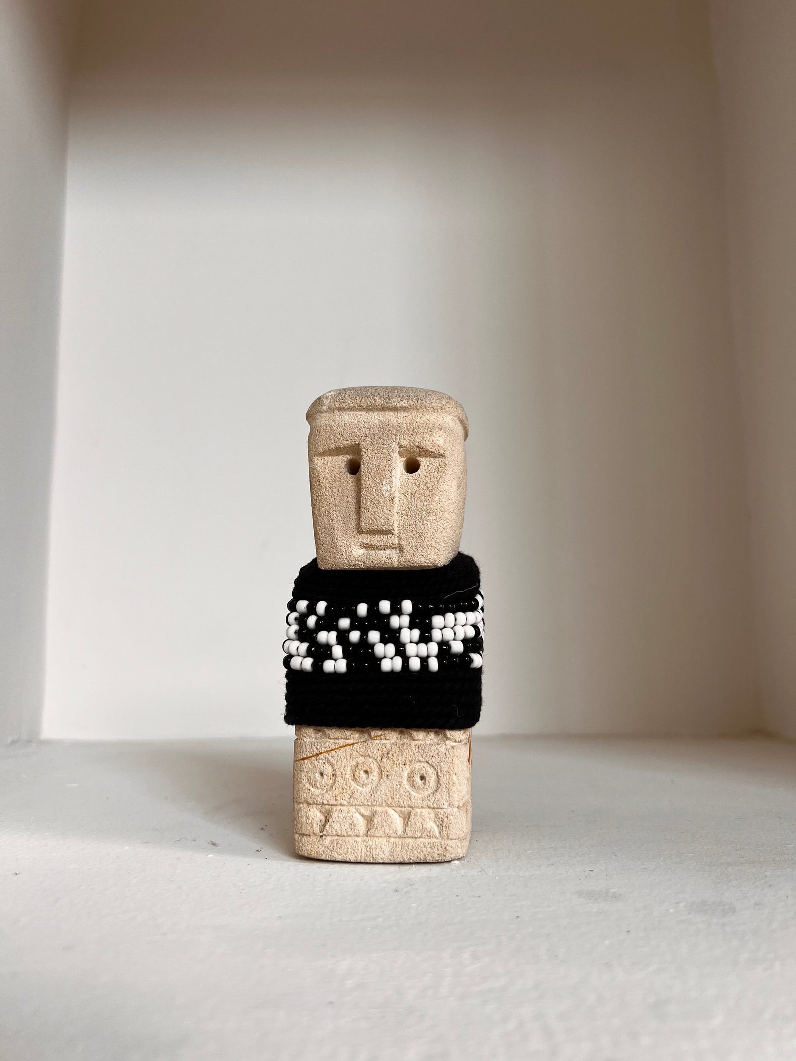 The "Earthen Watchman" Hand-Carved Stone Totem
