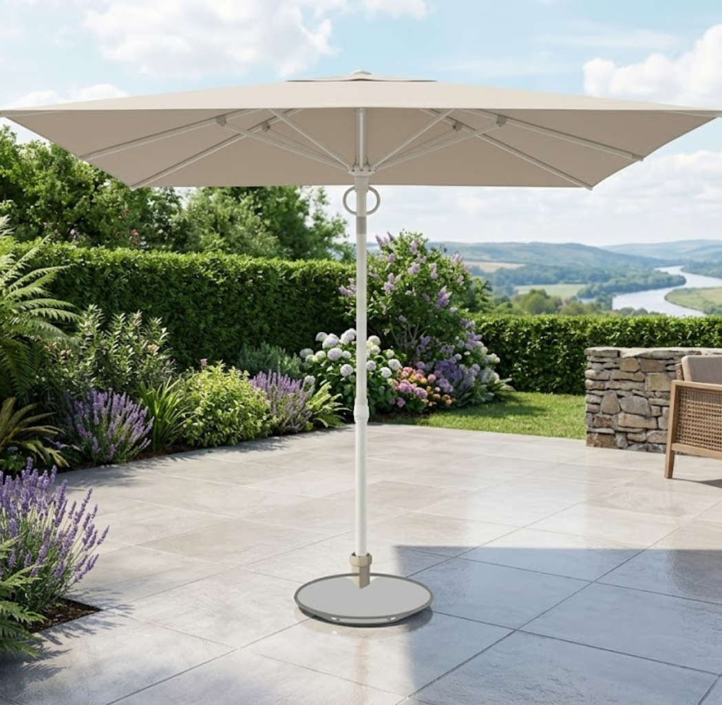 SQUARE ADJUSTABLE PARASOL (BEIGE)